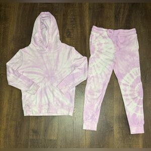 Cotton On Girls Lavender Tie-Dye Hoodie & Jogger Set